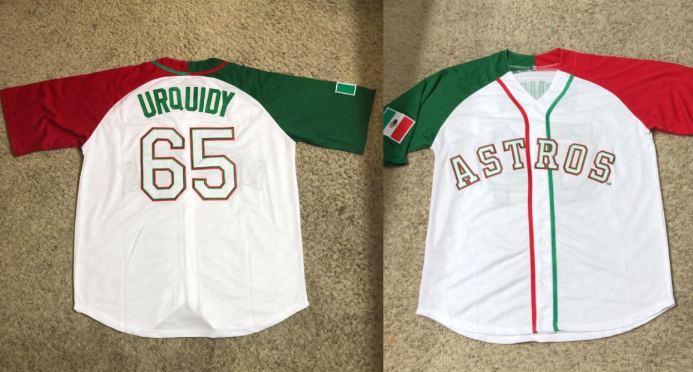Men's Houston Astros #65 José Urquidy Mexican Heritage Culture Night Stitched Jersey